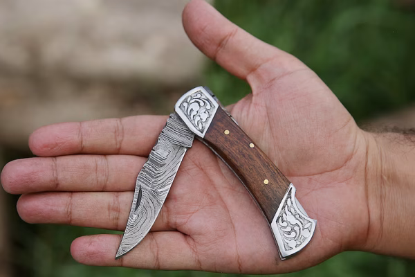 Pocket Knife Rose Wood Handle Birthday Gift Folding Knife