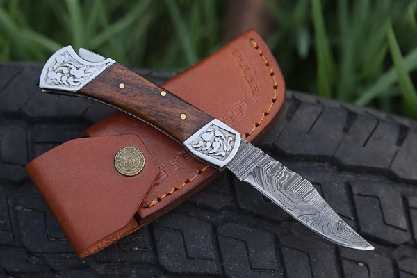 Pocket Knife Rose Wood Handle Birthday Gift Folding Knife - Image 2