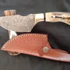 Beautiful handmade damascus steel skinning knife, handle made of deer stag, Christmas gift. - Image 2
