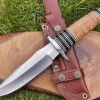 Handmade D2 Steel Knife Bowie with Leather Handle Hunting Camping Collectible Gift