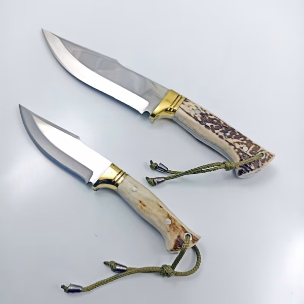 2 Pieces Stag Antler Hunting Knife Set, Custom Engraved Gift For Men, Gift For Hunters - Image 2