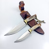 2 Pieces Stag Antler Hunting Knife Set, Custom Engraved Gift For Men, Gift For Hunters