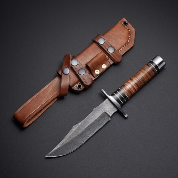 BOWIE knife Damascus STEEL hunting knife handmade bowie knife camping bowie knife gift for him