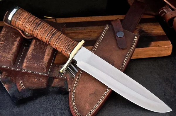 BOWIE knife with sheath D2 STEEL handmade hunting bowie knife camping bowie knife gift for him - Image 3