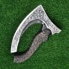 Hand Forged Pizza Cutter in Viking Style Axe, Handmade Damascus Steel Blade, Kitchen Essential - Image 2