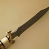 Viking DAMASCUS HUNTING KNIFE With camel Bone Handle Gift For Father Wedding Gift Bowie Knife - Image 2