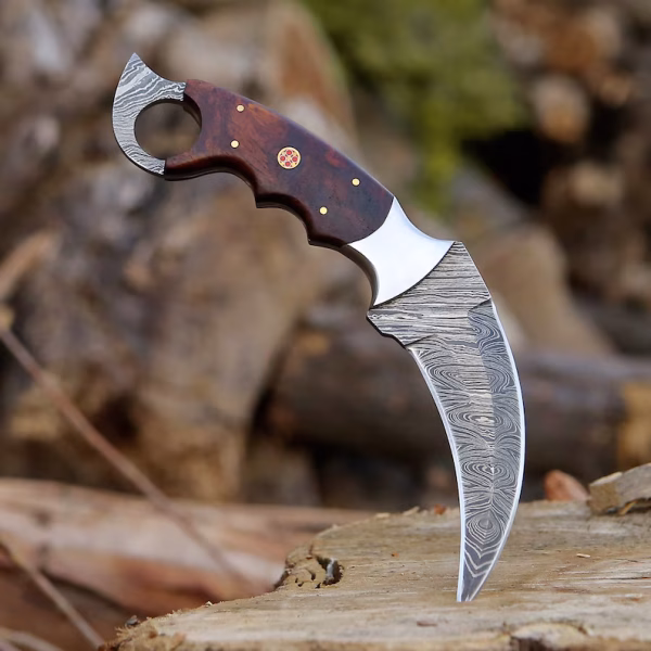 Handmade Damascus steel Personalized Karambit Knife Groomsman Gift Hunting Knife Camping Gift