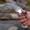 Handmade Damascus steel Personalized Karambit Knife Groomsman Gift Hunting Knife Camping Gift - Image 3