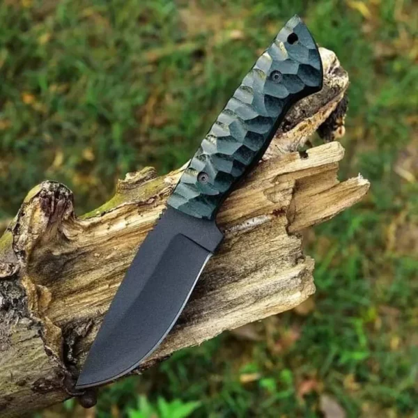 Black Smith Knife, D2 Steel Hunting Skinning Knife, Bushcraft & Survival Knives, Hiking Outdoor Camping Knife