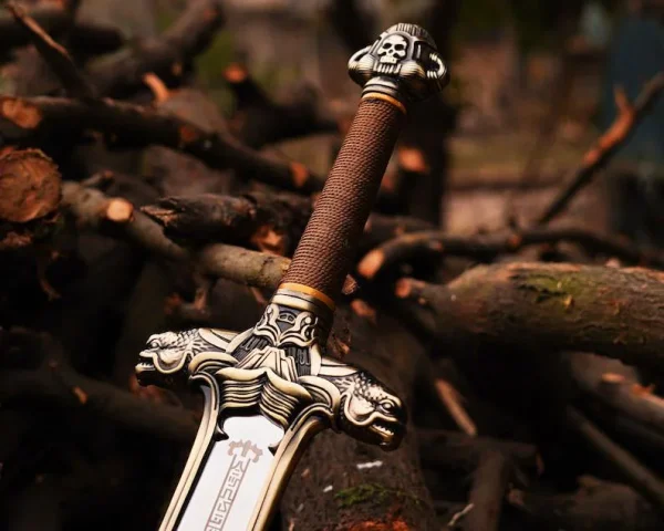 PERSONLISED Hand forged Conan the barbarian Engraved Sword, Sword with sheath, Best wedding Gift, gift for father - Image 3
