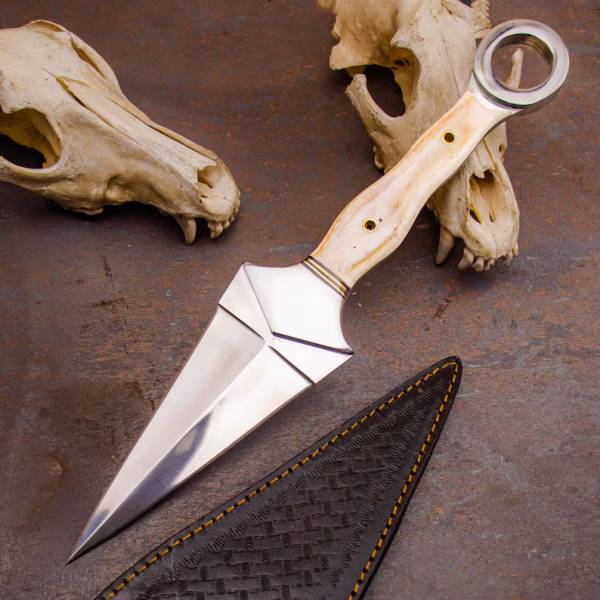 Personalized Loveless Handmade Hunting Knife Loveless Fixed Blade Dagger Guard With Camel Bone Handle Camping Outdoor