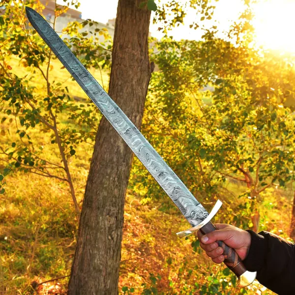 Viking Sword, Damascus Sword , Real Sword, Hand Forged Sword, Long Sword, Sword, Larp Swords - Image 3