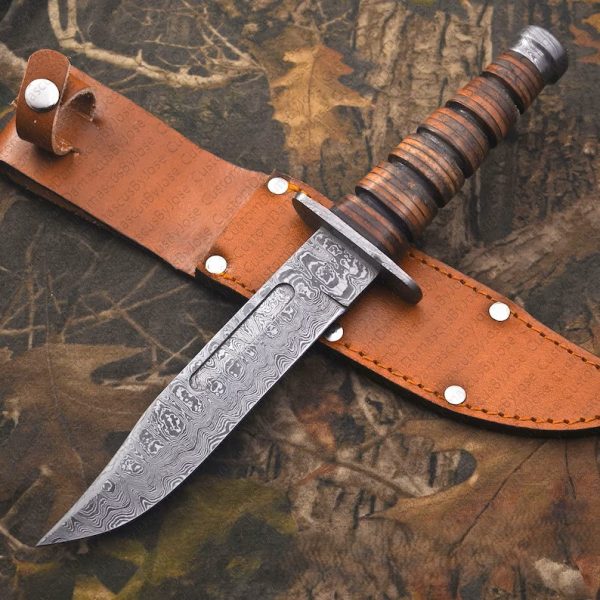 Ka-Bar Bowie USMC Bowie Knife with Leather Sheath