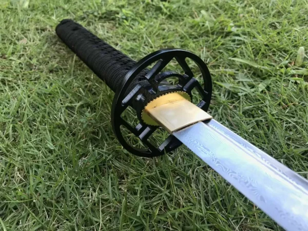 JAPANESE SAMURAI KATANA SWORD DAMASCUS FOLDED STEEL SHARP FULL TANG - Image 2