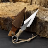 Forged Throwing Knife with Cover. Hunting Knife. Steel Blade. Paracord Wrapped. Camping Tool. Kunai Knife. Beginners Tool.