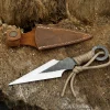Forged Throwing Knife with Cover. Hunting Knife. Steel Blade. Paracord Wrapped. Camping Tool. Kunai Knife. Beginners Tool. - Image 2