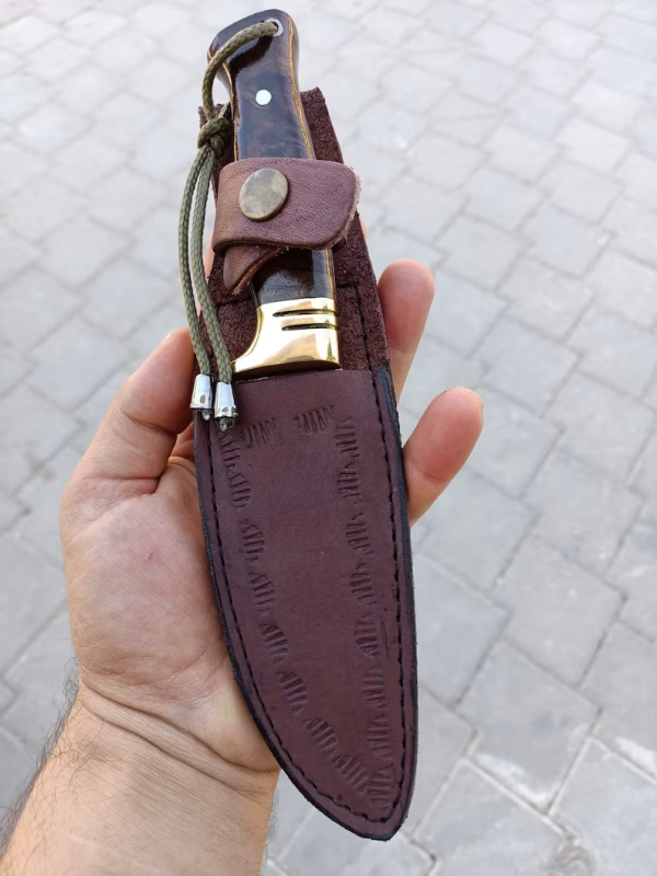 Handmade Bushcraft Knife , Custom Gifts for Hunters , Personalized Hunting Knife With Leather Sheath , Knife Engraving , Groomsmen Knive Set - Image 2