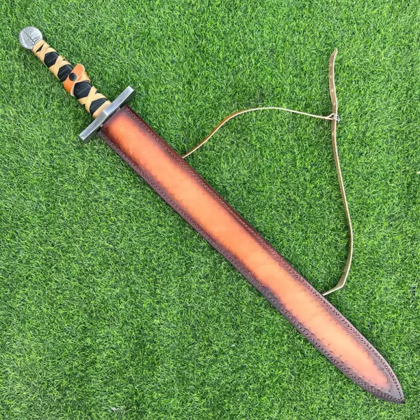 RARE Custom Handmade Damascus Steel Viking Sword, Long Sword | Perfect Wedding Gift | Gift for Husband, Father, or Him | Includes Sheath - Image 2