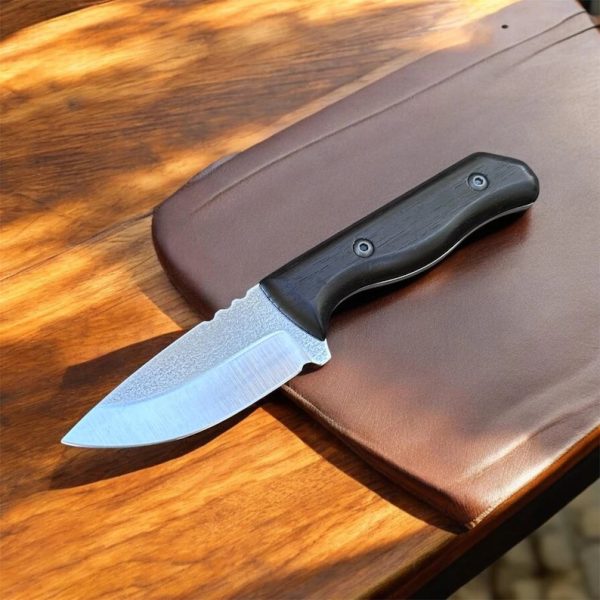 Hunting knife 3mm pocket knife for handicraft work , walnut handle , knife for fishing , bushcraft