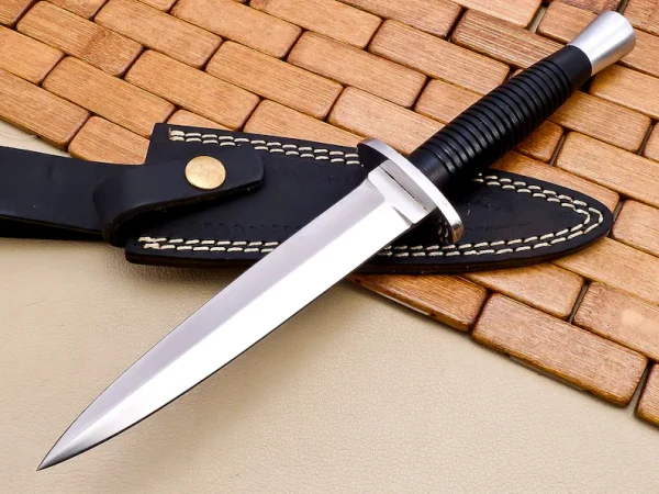 Hand Forged D2 Steel Fairbairn Sykes Dagger Exquisite Handle Leather Sheath Exceptional Hunting Knife