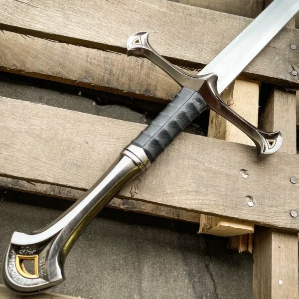 Custom Handmade Crusader Sword with Scabbard Medieval Knight Arming Sword - Image 2
